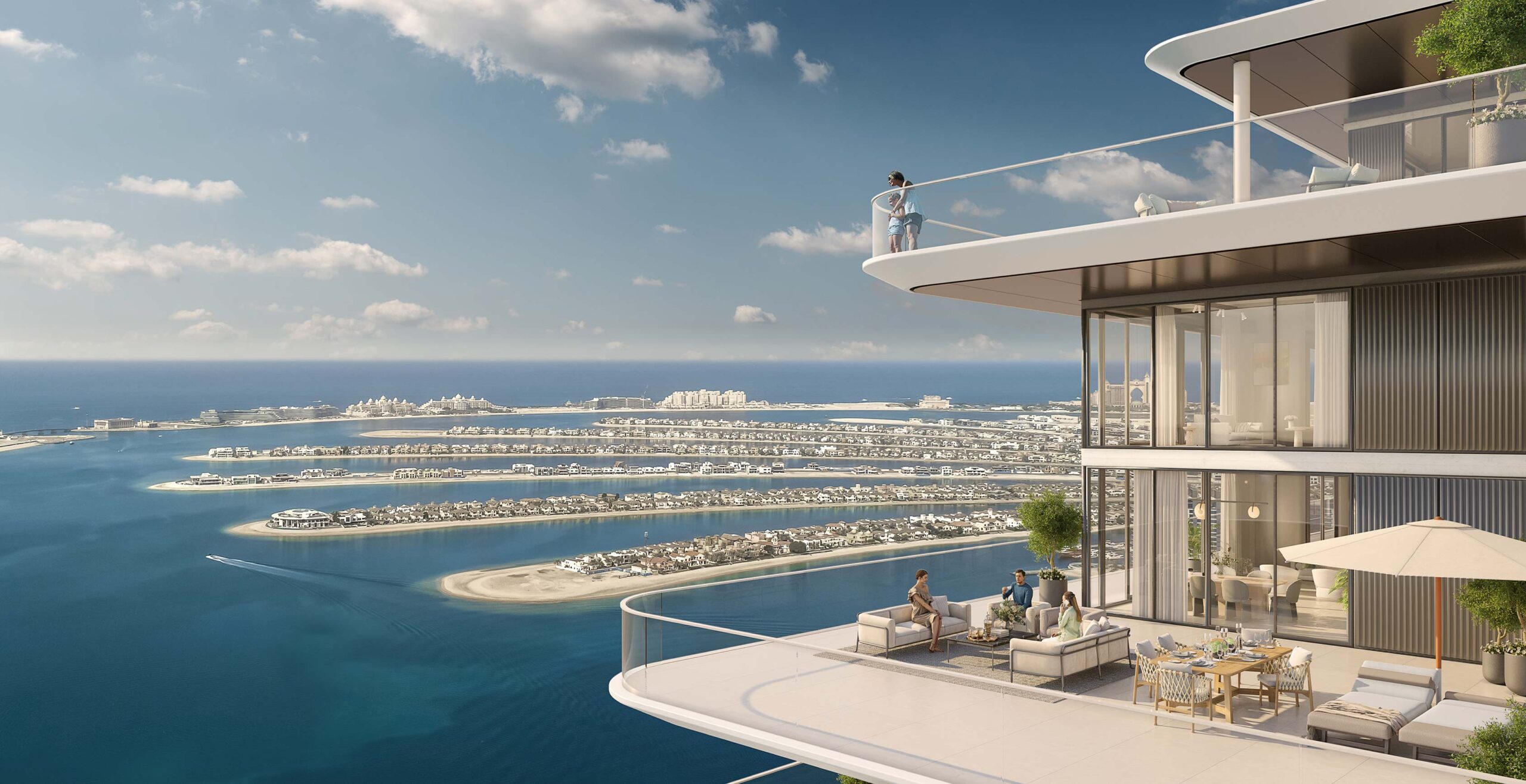 Emaar Beachfront apartments and towers on the Dubai Harbour waterfront